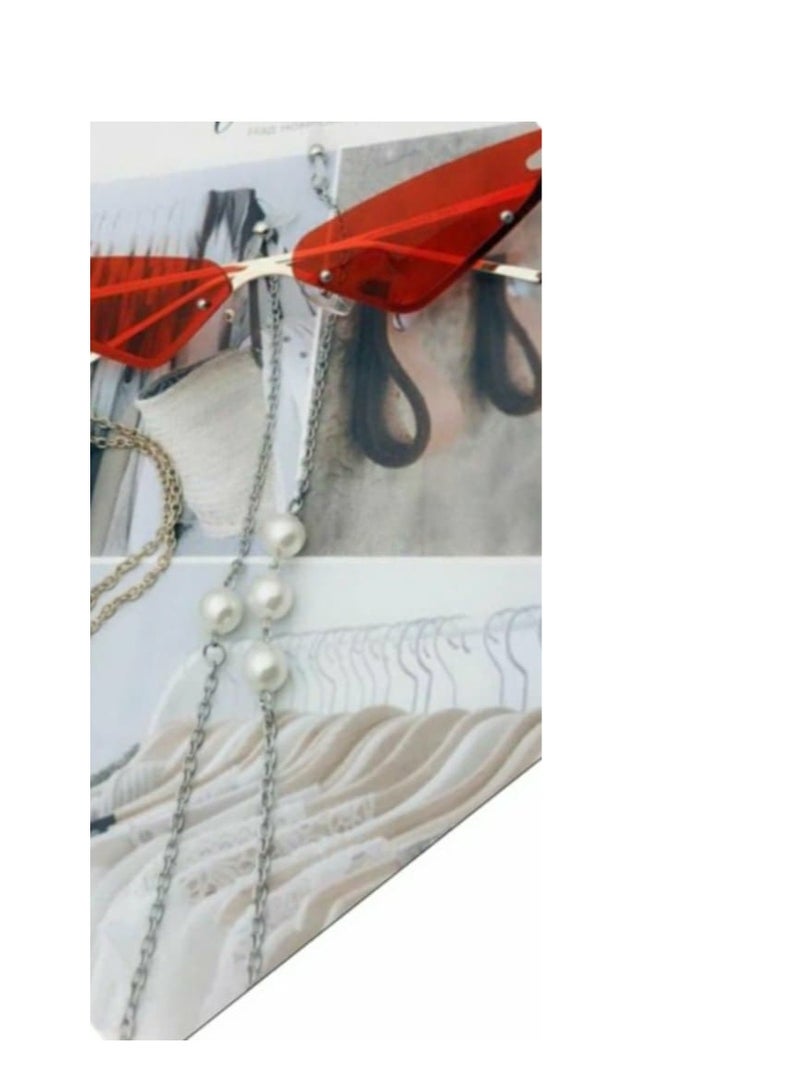 اكسوارات ار ايه سلسلة نظارة معدن مميز 2 قطعه دهبي وفضي  - Image 2