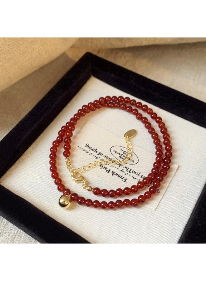 New Chinese Style Real Gold Electroplated Lotus Fan Necklace Fashionable Elegant Clavicle Chain Retro Light Luxury High-end Necklace For Women 