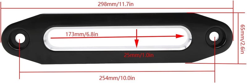 woobles Hawse Style Winch Fairlead, Car Hawse Winches Fairlead 10in/25.4cm Load 8000 to 15000 Pounds Black Replacement Automobile Components, Black - Image 4