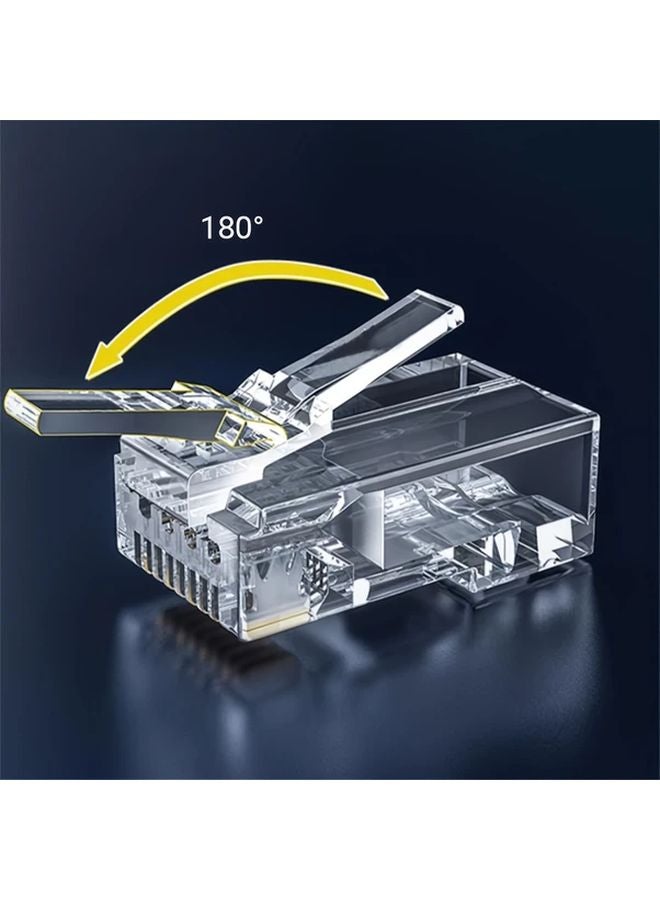 Cat6 RJ45 Pass Through Connector 100 PCS Modular Plugs for Solid or Stranded UTP Cable - Image 5