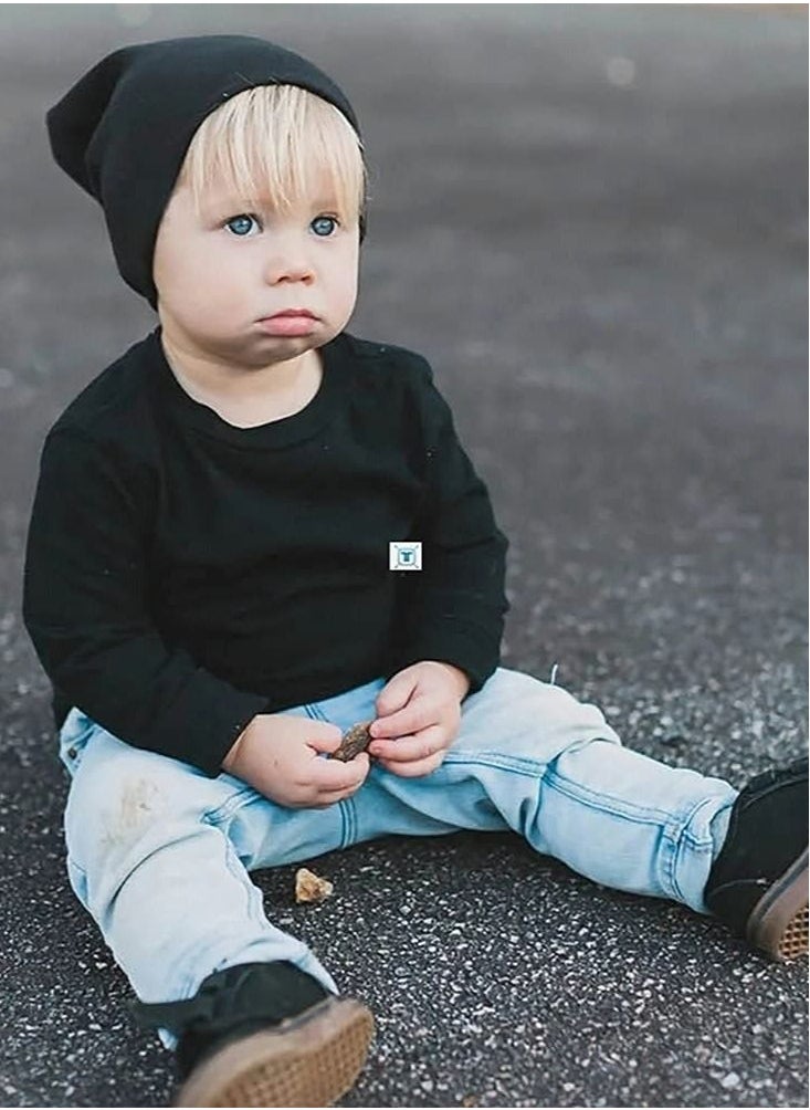Generic - 5 Pack Unisex Baby Hats for Kids Cotton Soft Cute Knit Cap, Baby Toddler Beanie - Image 1