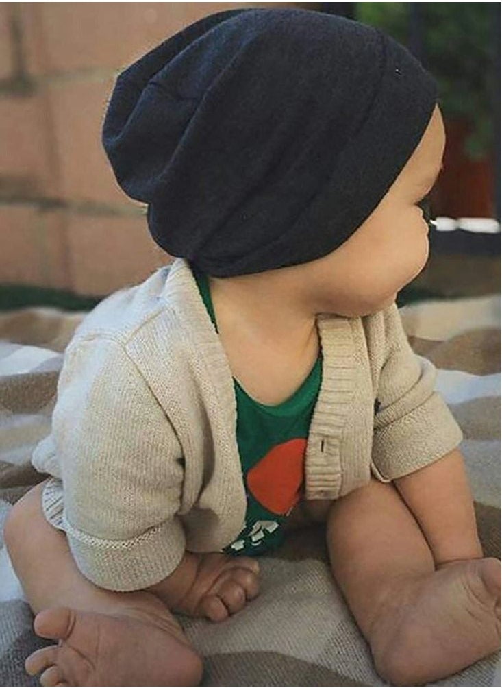 Generic - 5 Pack Unisex Baby Hats for Kids Cotton Soft Cute Knit Cap, Baby Toddler Beanie - Image 1