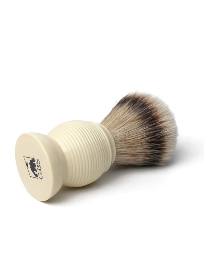 G.B.S Silvertip Synthetic Shaving Brush, Faux Ivory with Stainless Brush Stand, Knot Soft Bristle Grooming Professional Durable Convenient Brush - Image 2