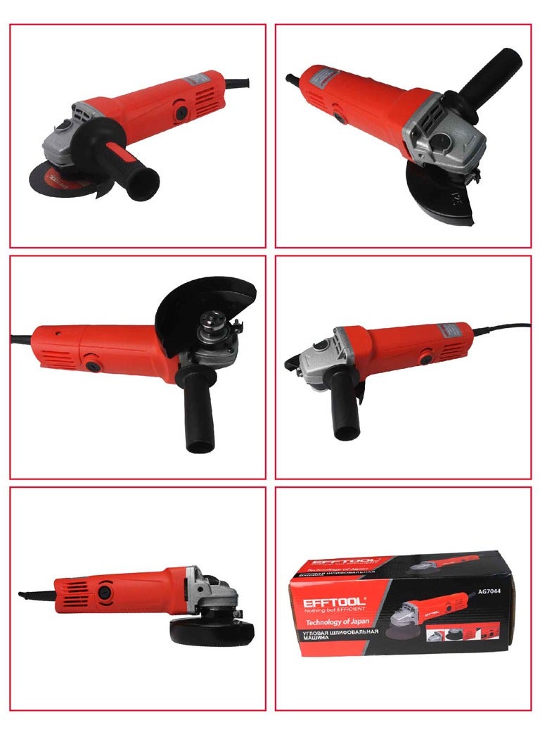 EFFTOOL طاحونة زاوية 700 واط أداة طاحونة كهربائية 100 مم طاحونة معدنية 11,000 دورة في الدقيقة عجلات القطع والطحن والمقبض الجانبي - Image 2
