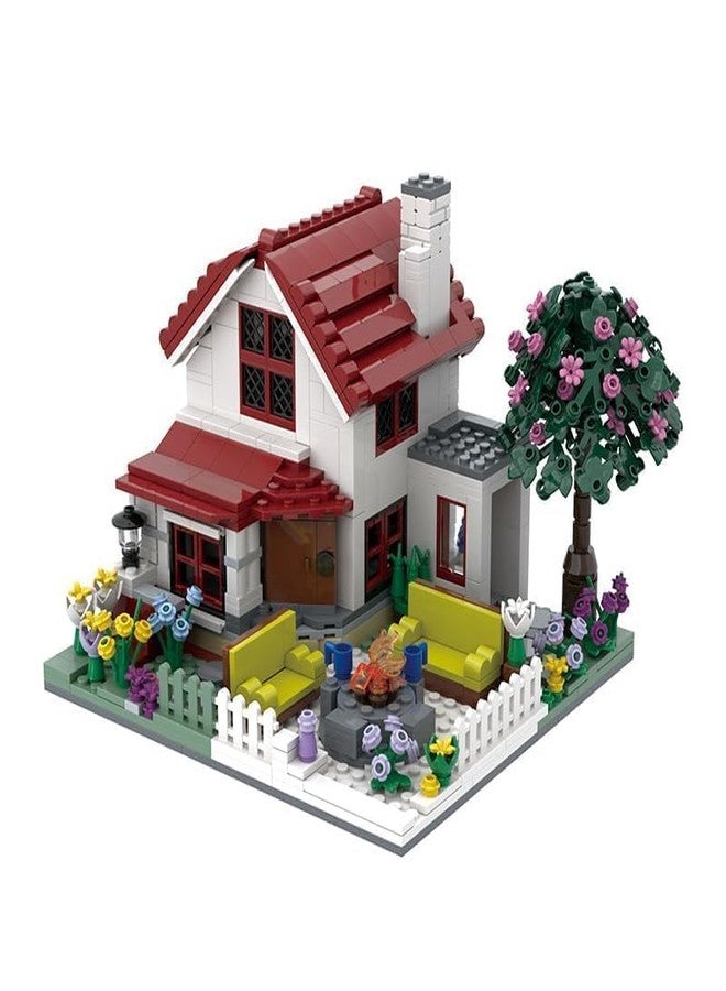 KERBRO Modern Country Garden Bungalow Building Block Set, Mini Brick House Construction Toy for Children & Adults, DIY Garden Villa Blocks, Creative Play (Multicolor) - Image 1