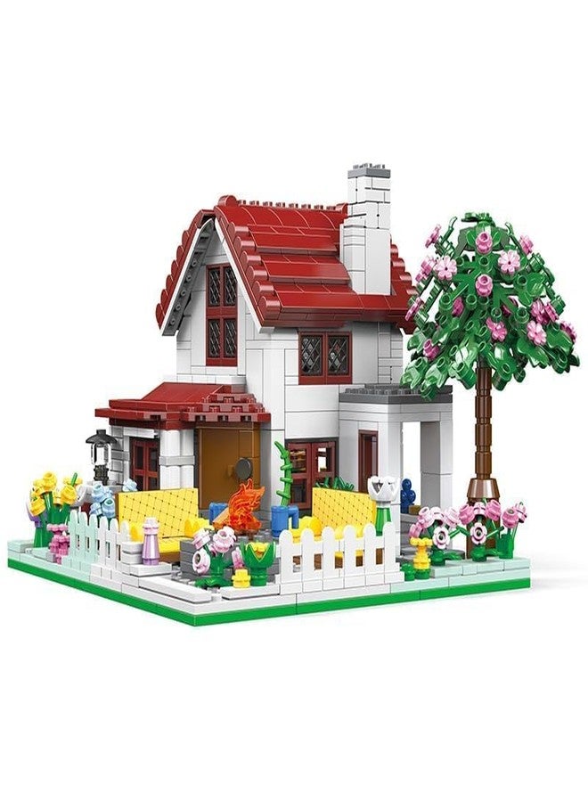 KERBRO Modern Country Garden Bungalow Building Block Set, Mini Brick House Construction Toy for Children & Adults, DIY Garden Villa Blocks, Creative Play (Multicolor) - Image 3