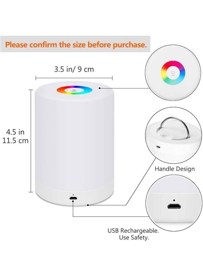 M MIAOYAN LED Night Light, Smart Bedside Table Lamp, Touch Control Dimmable USB Rechargeable, Portable, Color Changing RGB for Kids, Bedroom, Camping (Warm White) - Image 5