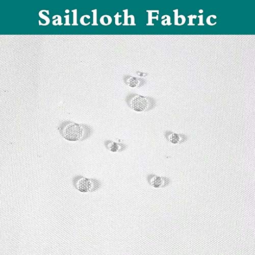 LORDTEX Indoor/Outdoor Curtains - Waterproof Tab Top Patio Curtains Sun Blocking Set of 2 Panels Thermal Insulated Curtain for Porch, Pergola, Cabana, Gazebo, 52 x 96 inch, White - Image 2