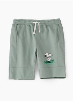 Knitted shorts with side print