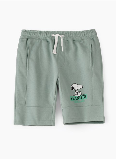 Knitted shorts with side print