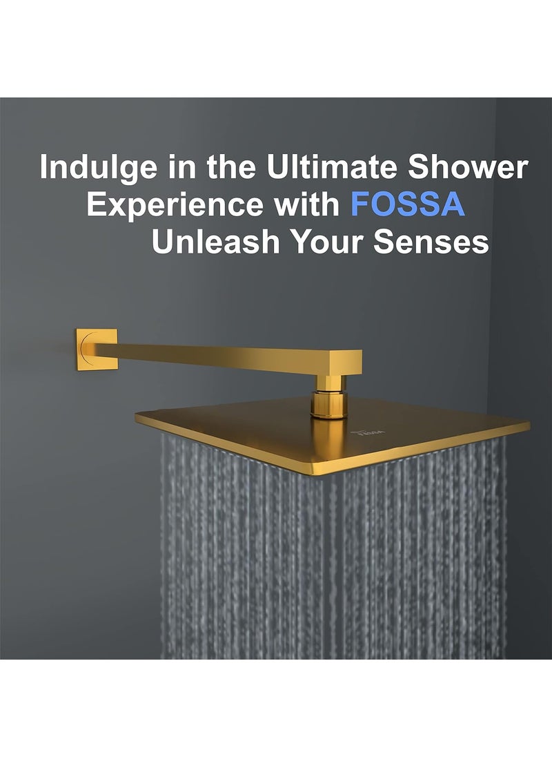 FOSSA Fossa 6 Inch Rainfall Shower Head Fixed Shower Head 304 Stainless Steel Rain Showers Overhead Wall Mounted, OHS-1102 Gold  - Image 4