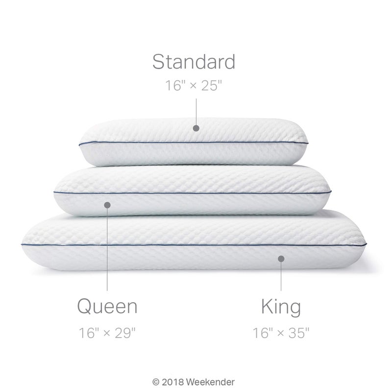 Weekender Gel Memory Foam Pillow - Queen Size - 1-Pack - Medium Plush Feel - Neck & Shoulder Support - For Back  Side  & Stomach Sleepers - Home  Hotel  & Hospital Essentials - Image 5
