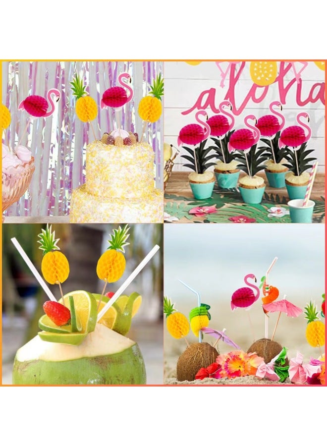 كلين زينة الحفلات مظلة فواكه هاواي لافتة خلية نحل ثلاثية الأبعاد لافتة مظلة رقائق الألومنيوم لافتة بطيخ ليزر لافتة أناناس - Image 4