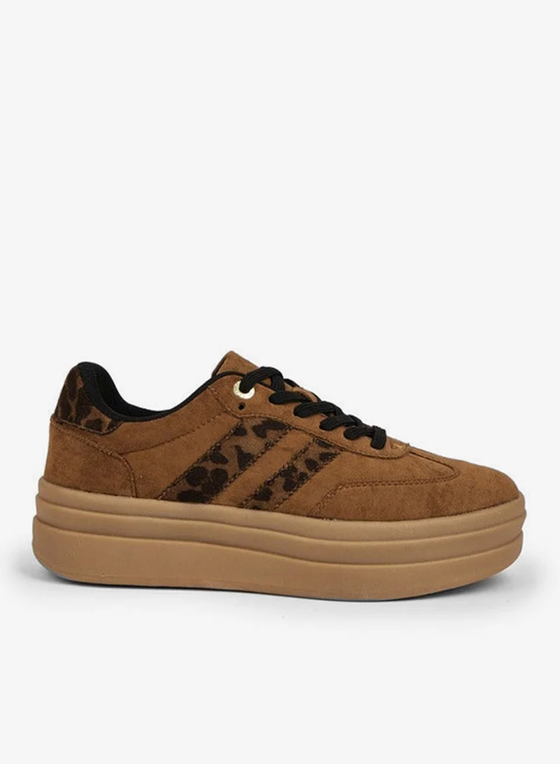 Women's Panelled Lace-Up Sneakers
