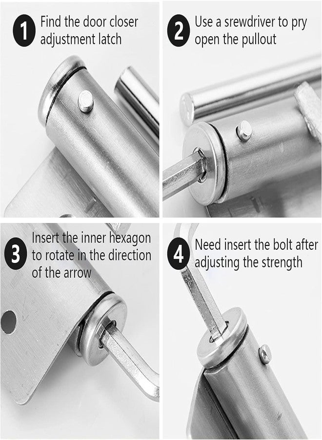 DPISZONE Spring Door Closers, Adjustable Automatic Door Closer for Residential/Commercial use, Surface Mounted Door Closer with Allen Key and Screws, Soft Closing Door - Image 5