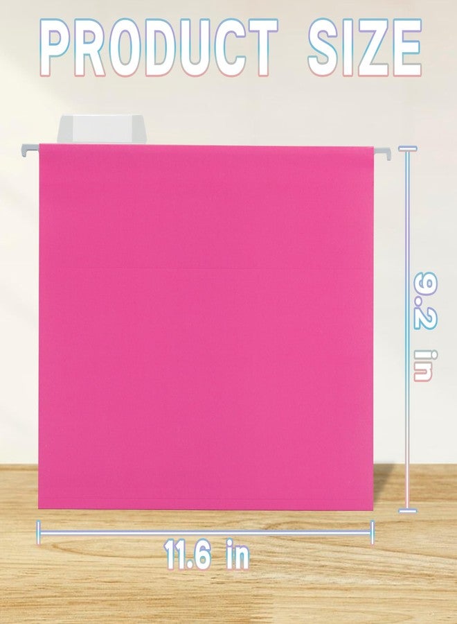 YNXPTBNC 25 Packs Hanging File Folders Pink,Letter Size 8.5x11,Hanging File Folders with 1/5-cut Tabs,File Folders for Filing Cabinet with Tabs,Designed for Bulky Files,Ideal Office,School Classroom - Image 2