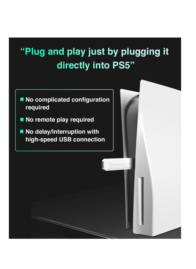 Excefore - U5 Converter Adapter Emulator for PS5 Game Console, Wireless Console Adapters, Compatible with XIM Matrix APEX REASNOW S1 Titan Various Peripherals for Various Official PS5 Games - Image 1