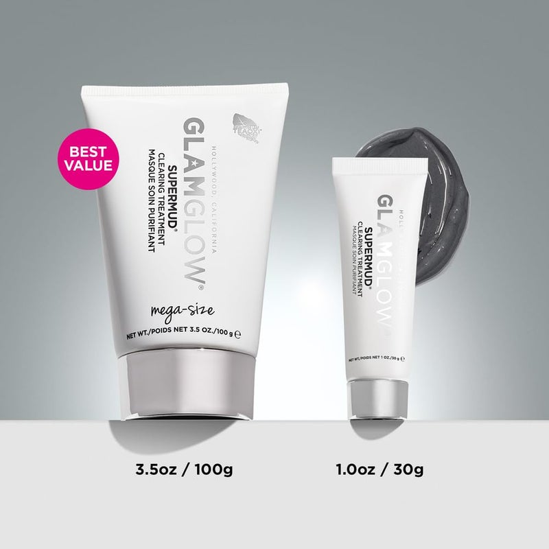 Glamglow SUPERMUD Instant Clearing Treatment Face Mask | Clearing Face Mask For Acne Prone Skin and Oiliness to help Minimize Pores | Activated Charcoal, BHA & AHAs, 3.5 Ounce - Image 4
