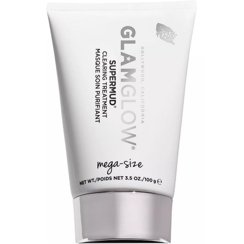 Glamglow SUPERMUD Instant Clearing Treatment Face Mask | Clearing Face Mask For Acne Prone Skin and Oiliness to help Minimize Pores | Activated Charcoal, BHA & AHAs, 3.5 Ounce - Image 1