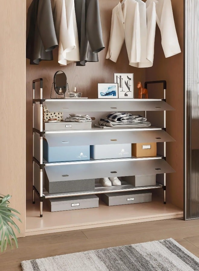 تيلانبو رف أحذية كبير السعة بستة طوابق مع أبواب مقاومة للغبار، منظم تخزين أحذية طويل قائم بذاته، خزانة قابلة للتخصيص للأحذية، المدخل والخزانة - Image 5