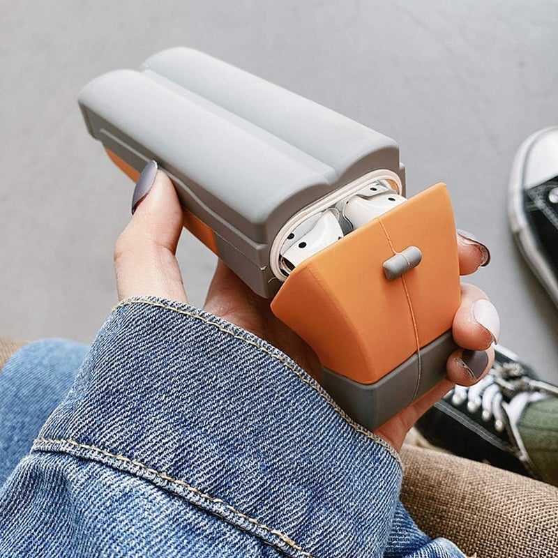 guppy for AirPods Shotgun Case 3D Cool Funny Mini Gun Pistol Toy Skin Wireless Carrying Cover Case Soft Silicone Rubber Full Protective Shockproof Accessories for Airpods 1 & 2 Gray - Image 3