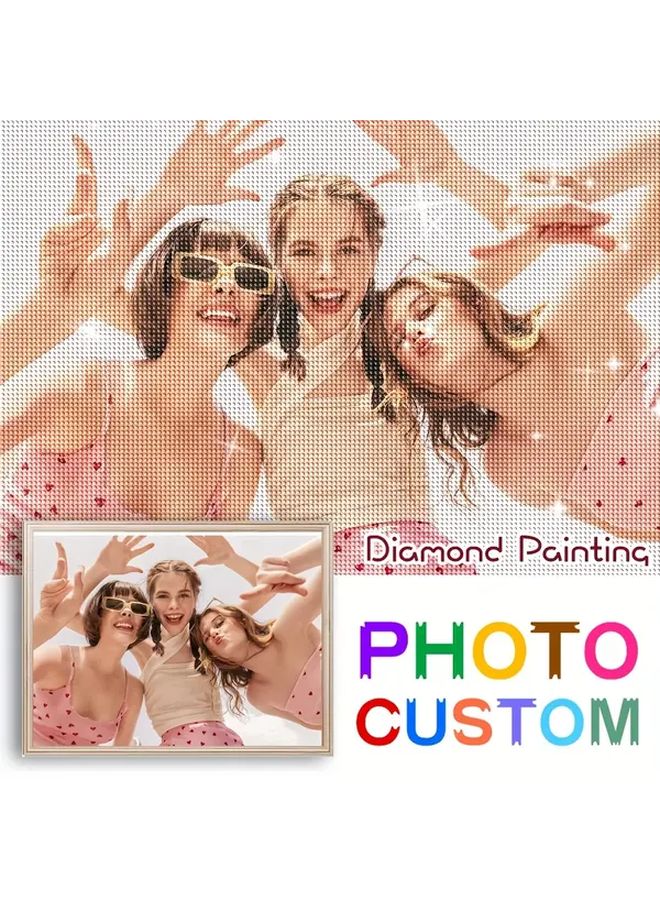 Custom 5D Diamond Painting Kit Own Photo 11.81x15.75 Inch Square Rhinestone - Image 1