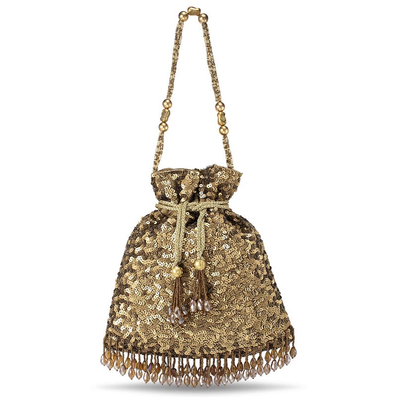 Aheli Indian Potli Bags Gift for Women Evening Bag Clutch Ethnic Bride Purse with Drawstring - Image 2