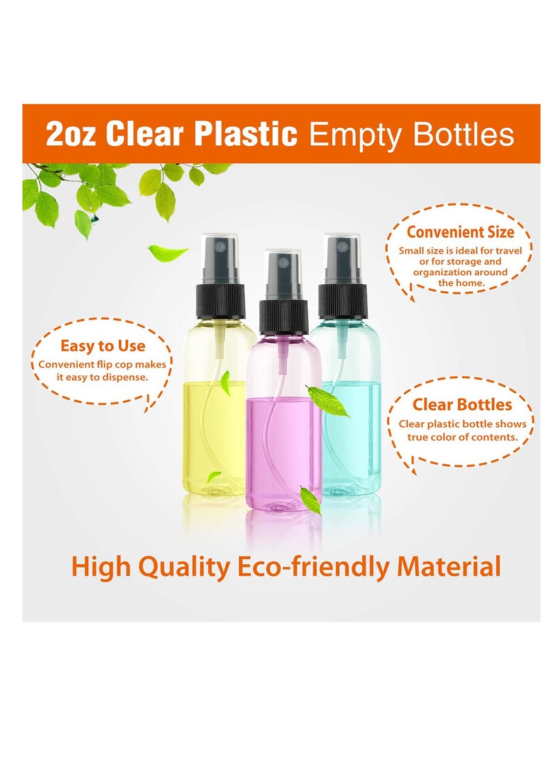 SYOSI Spray Bottles, Fine Mist Mini Clear Spray Bottles with Pump Spray Cap - for Essential Oils, Cosmetic Liquid, Travel, Perfumes - Refillable & Reusable Empty Plastic Bottles Travel Bottle 30 Pack 2 oz - Image 3