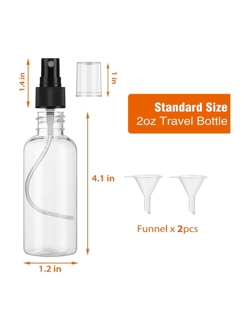 SYOSI Spray Bottles, Fine Mist Mini Clear Spray Bottles with Pump Spray Cap - for Essential Oils, Cosmetic Liquid, Travel, Perfumes - Refillable & Reusable Empty Plastic Bottles Travel Bottle 30 Pack 2 oz - Image 2