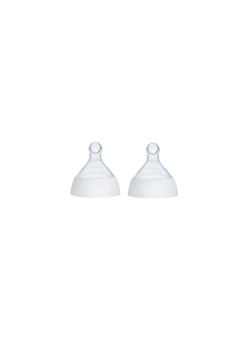 NUK Smooth Flow Pro Baby Bottle Replacement Nipples, Silicone, Anti-Colic, Leak-Proof, Pack of 2