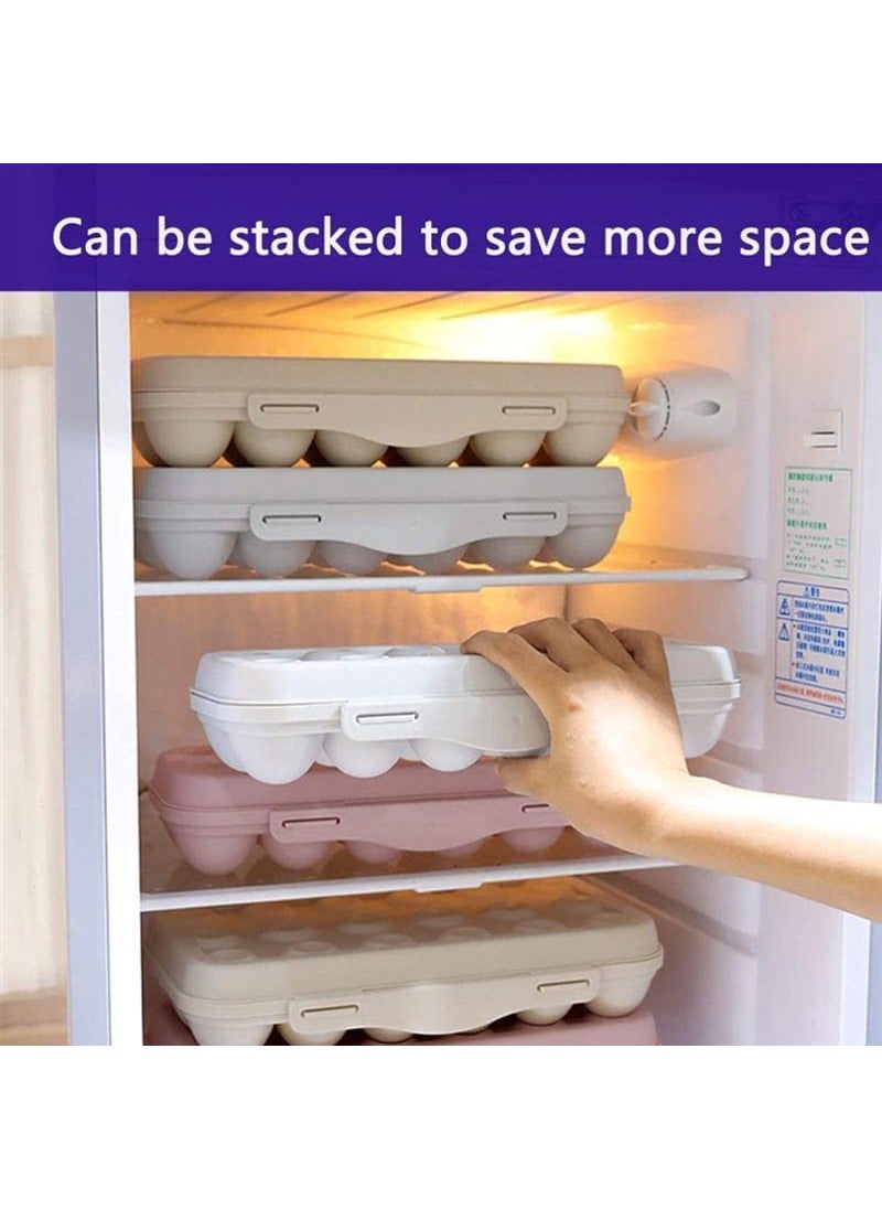 WROPZO WROPZO Plastic for Fridge Egg Holder for FridgeFreezer Stackable Egg Tray With Lid Egg Storage Box Carrier BPAFree Fridge Organizer Egg Storage Container for 18 Grid Eggs Set of 1Multicolor  - Image 4