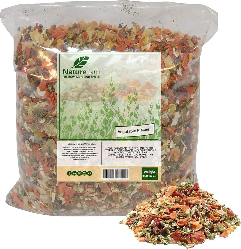 Naturejam Vegetable Soup Mix - 2 Pound Bag of Dried & Dehydrated Vegetable Flakes for Ramen and Soup - Image 1
