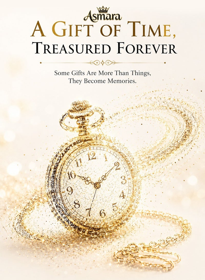 Asmara Engraved Pocket Watch for Husband – Retro Black Quartz Pocket Watch with Chain – Romantic Vintage Gift for Husband – Anniversary Birthday Valentine Gift - Image 3