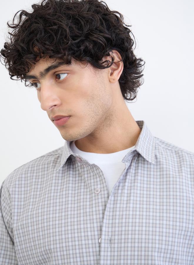 Styli Men Regular Fit Checked Long Sleeve Shirt - Image 4