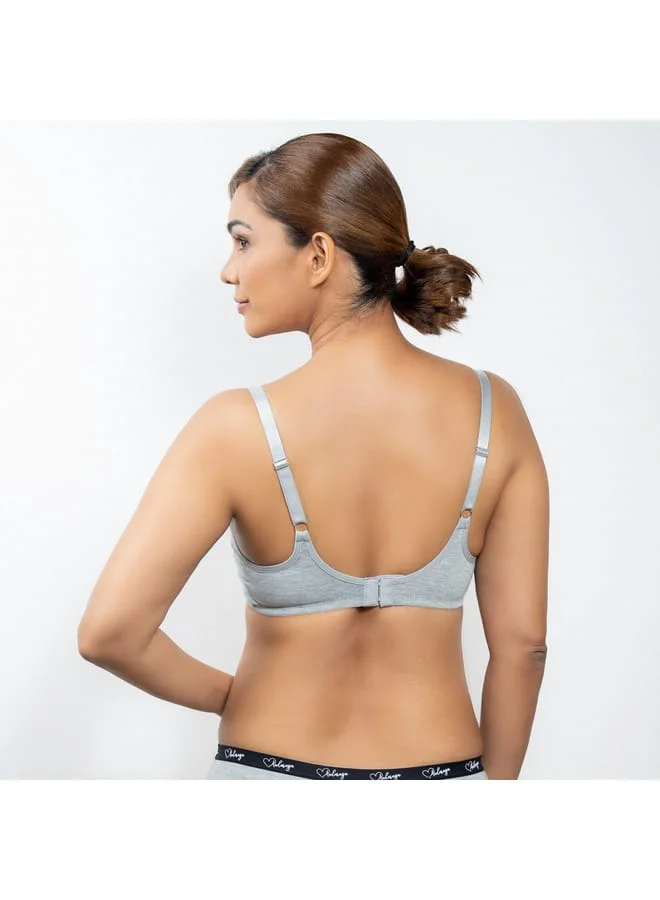 Aadaraya Set of 3 - Aadaraya Laced Balconette Bra with Hook and Eye Closure