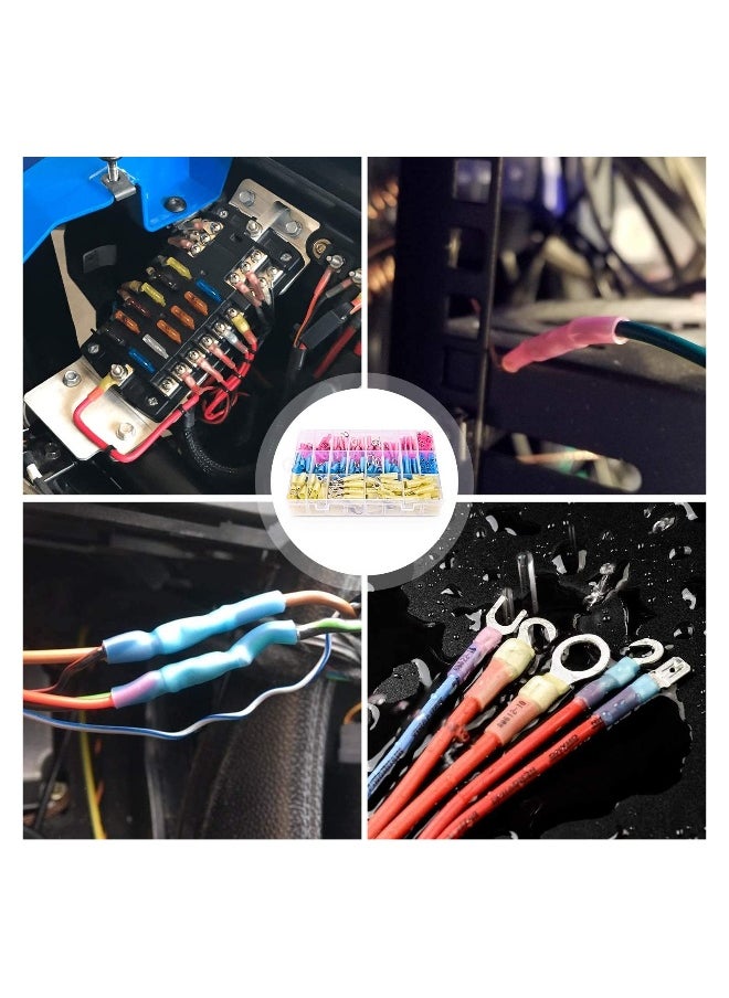 Generic 270 PCS Heat Shrink Wire Connectors Waterproof Automotive Marine Assortment Splices Rings Fork Hooks Butt  - Image 5