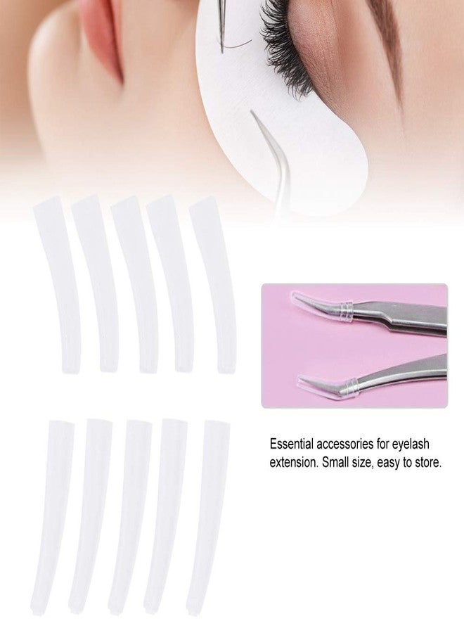 Qiterr 10Pcs Tweezers Cover, Grafting Eyelashes Tips Covers, Transparent Plastic Elbow Tweezers AntiDust NonSlip Eyelashes Grafting Tool - Image 2