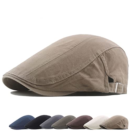Quanhaigou Men's Cotton Flat Ivy Gatsby Newsboy Driving Hat Adjustable Irish Cabbie Ivy Driving Hunting Cap Navy Blue - Image 3