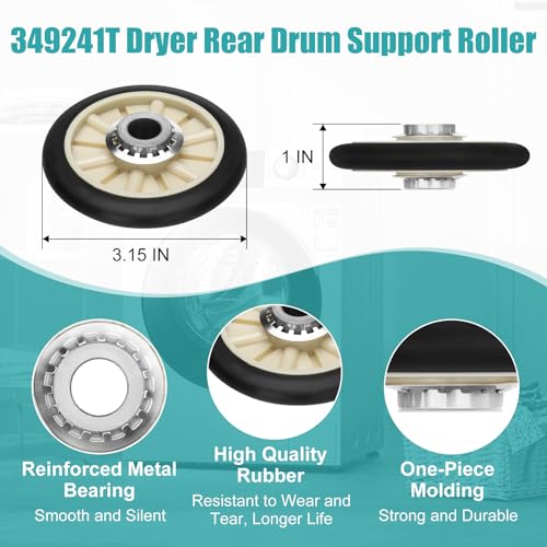 Iococee Upgraded 4392065 Dryer Repair Kit Including 691366 Idler Pulley, 341241 Dryer Belt, 349241t Roller, Dryer Parts for Whirlpool Kenmore Roper Maytag Sears Amana, Replaces AP3131942 AP6010582 WP691366 - Image 3