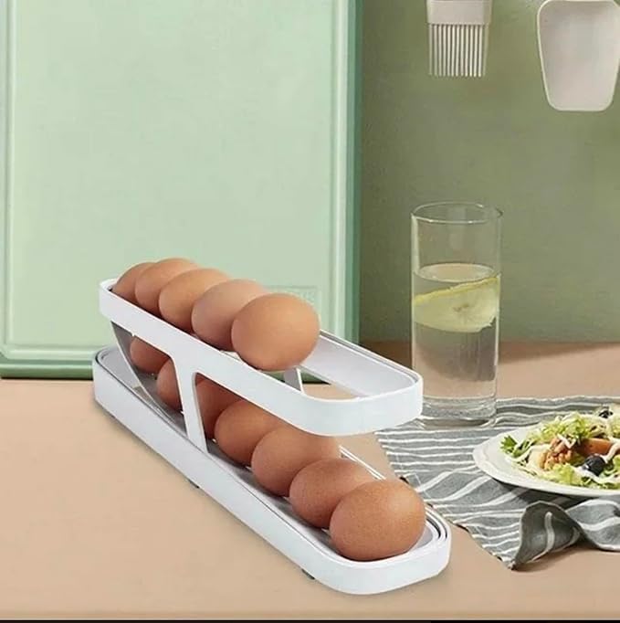 Egg Dispenser for Refrigerator or Kitchen Countertop, Automatically Pulls Down Egg Storage, Space-Saving Egg Holder, Random Color, 1 Piece - Image 1