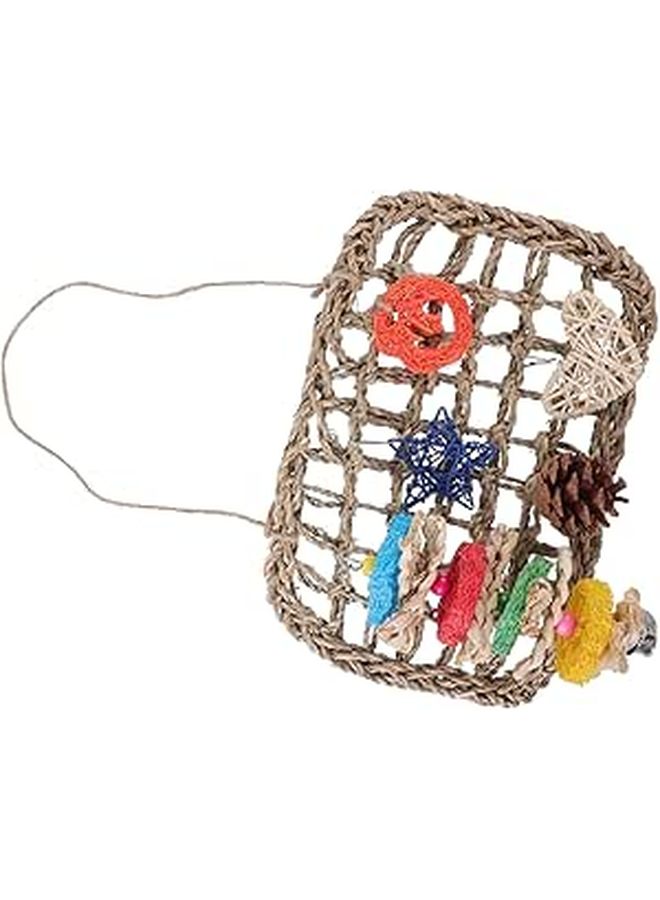 Natural Hanging Rabbit Chew Toy for Small Pets Teeth Grinding Wear Resistant - Image 1