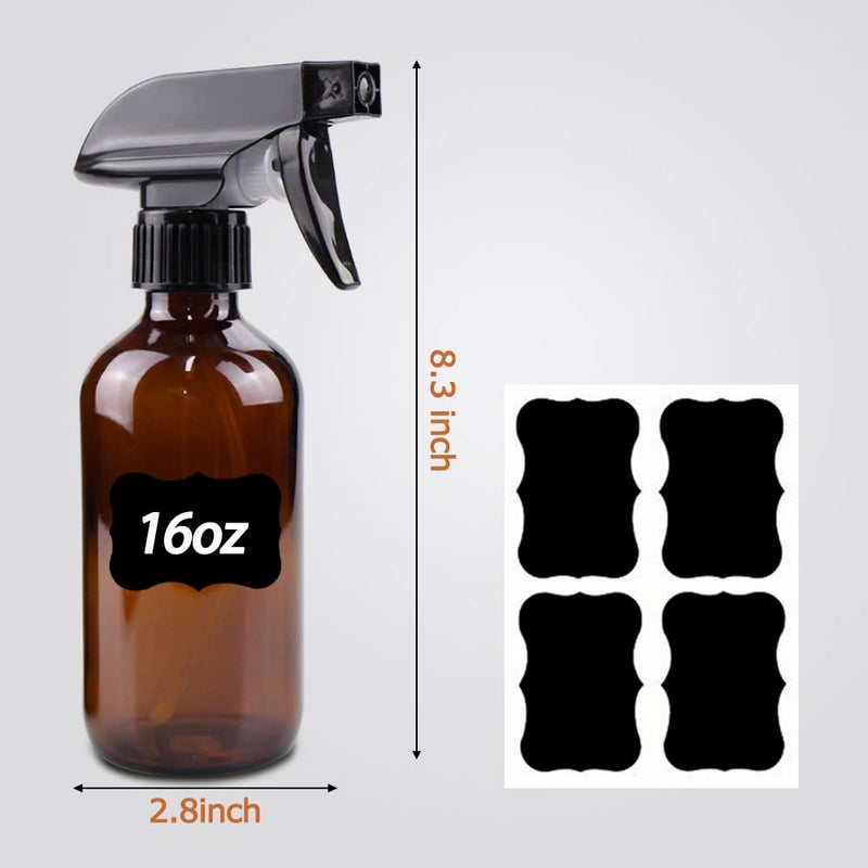 Wedama Amber Glass Spray Bottles  2 Pack 16 Oz Glass Spray Bottles For Cleaning Solutions And Essential Oils  Refillable Empty Spray Bottle With Adjustable Nozzles For Alcohol  Plant And Hair Care - Image 5