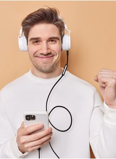 Seeken كابل SEEKEN IOS AUX مع ميكروفون مقاس 3.5 ملم - أسود | شحن سريع | تصميم مميز | جودة عالية.  - Image 4