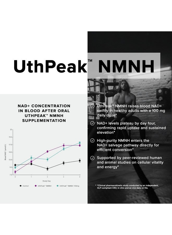 Toniiq مكمل NMNH - تركيبة عالية الفعالية 1,000 ملغ مع Uthpeak™ NMNH المدروسة سريرياً، ريسفيراترول، كيرسيتين وTMG - نقية للغاية - مختبرة في مختبرات طرف ثالث - 60 كبسولة - Image 3