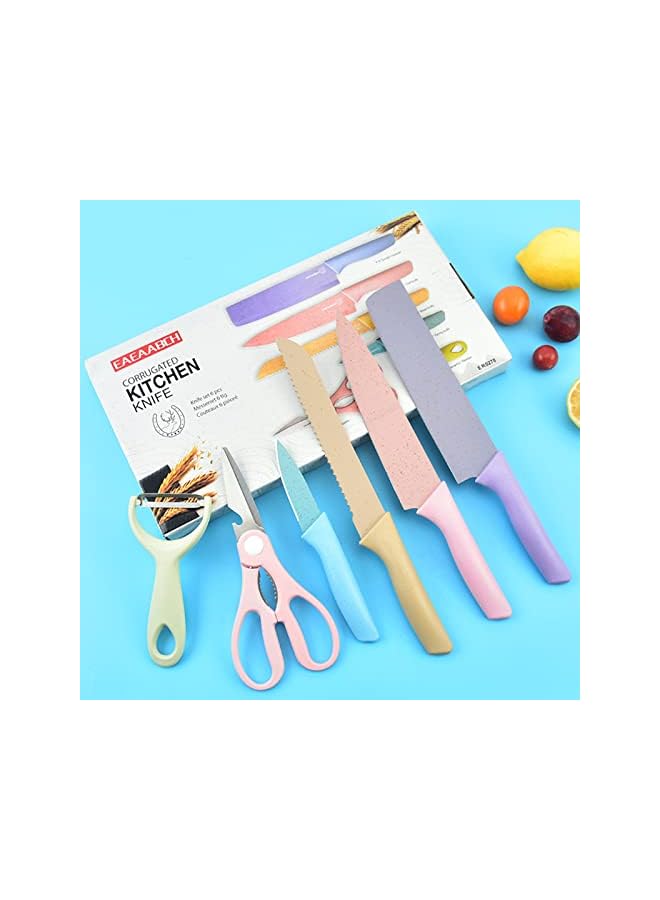 Raxoom Kitchen Knife Set 6 PCS, Colored Knives Set with Non-Stick Coating, Chef Boxed Knives Set for Cooking, Camping, Travel ,Picnic, BBQ and RV - Image 3