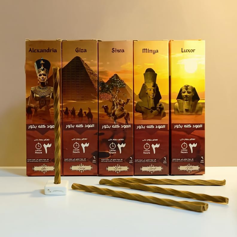 High Quality Provincial Assami Incense Sticks with Premium Sophisticated Stone Base â€“ Box of 6 Pieces for Unique Atmosphere (Giza)