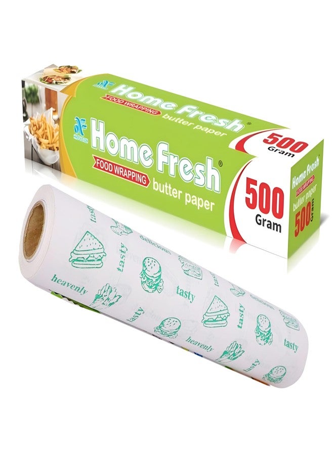 HOMEFRESH لفة ورق تغليف زبدة الطعام من هوم فريش، ٥٠٠ غرام - ورق ممتاز غير لاصق للخبز والطبخ وتخزين الطعام - Image 1