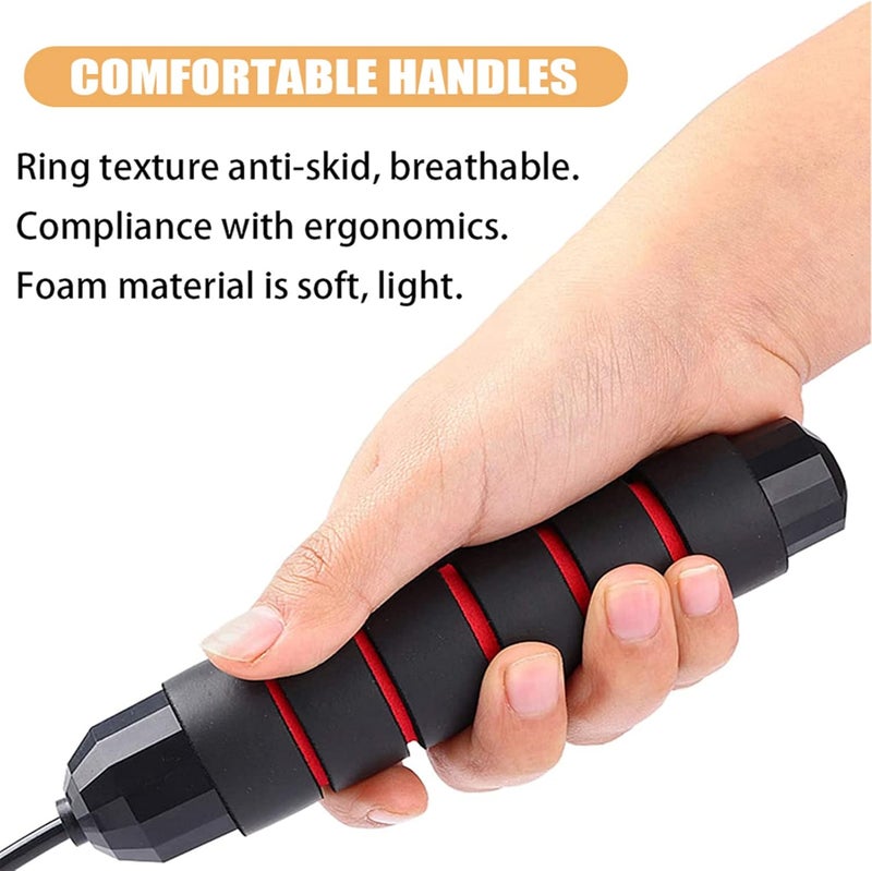 Redify Jump Rope,Jump Ropes for Fitness for Women Men and Kids,Speed Jumping Rope for Workout with Ball Bearings,Adjustable Skipping Rope for Exercise&Slim Body at Home School Gym - Image 5