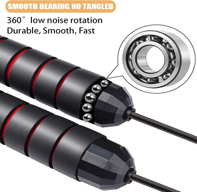 Redify Jump Rope,Jump Ropes for Fitness for Women Men and Kids,Speed Jumping Rope for Workout with Ball Bearings,Adjustable Skipping Rope for Exercise&Slim Body at Home School Gym - Image 3