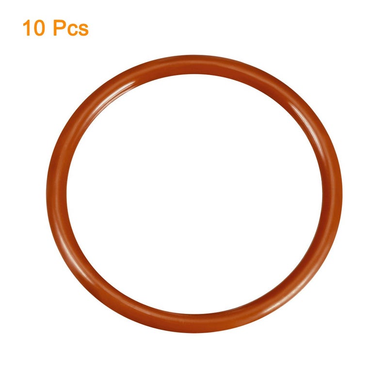 uxcell Silicone O-Ring, 50mm OD, 43mm ID, 3.5mm Width, VMQ Seal Rings Gasket, Red, Pack of 10 - Image 2